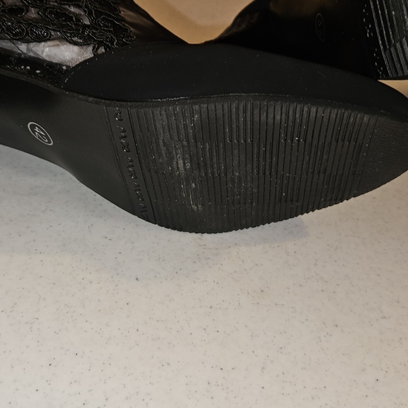 Hollow Mesh Women's Sandals Lace High Heel - Picture 9 of 14